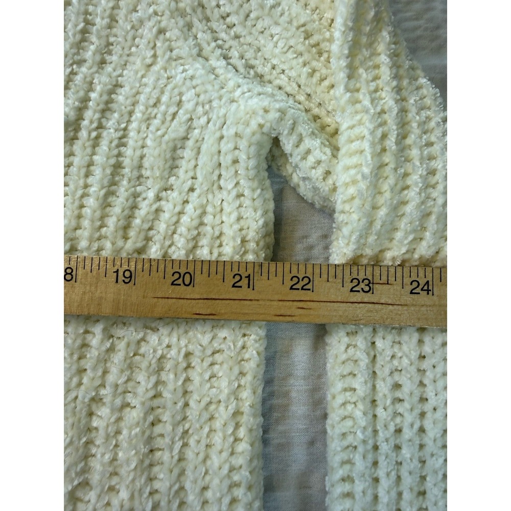 Talbots Womens L Chunky Knit Sweater Ivory Cream Textured Pullover - Picture 4 of 5